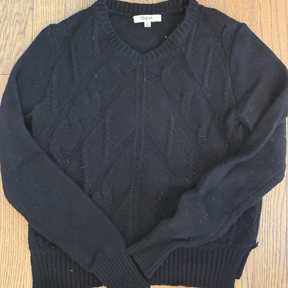 Madewell Cable Knot Crop Sweater- Size small